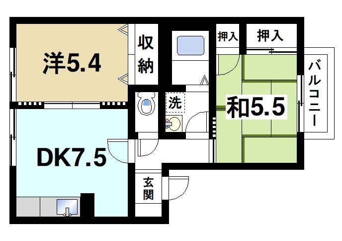 カーサ・あおによしの間取り|カップルさんにもおすすめの間取りです