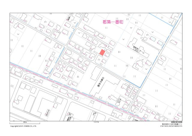 郡築一番町土地の地図