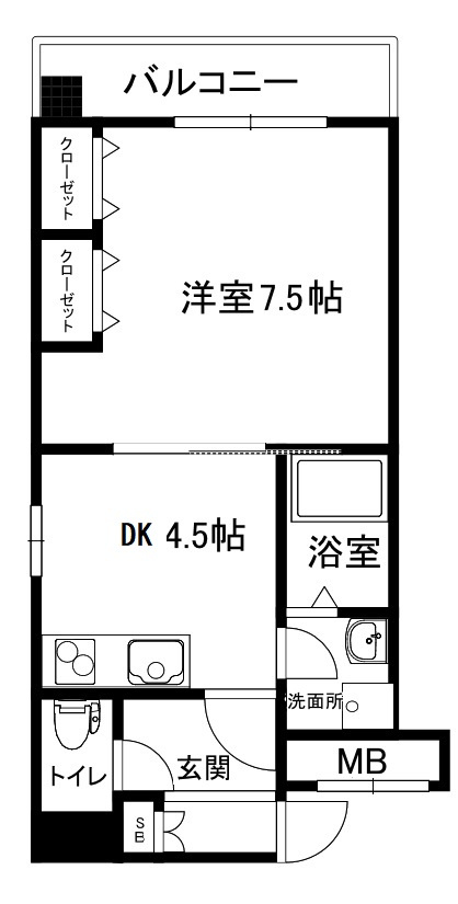 大阪市中央区石町２丁目の賃貸マンションの間取り
