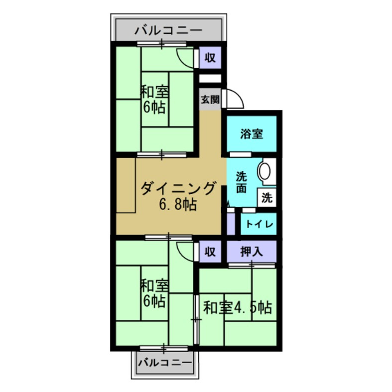 コーポ苗代Ⅱ の間取り