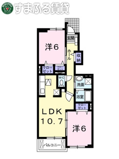 【間取り】 | カサソレアーダ　Ⅰ　岡崎市欠町