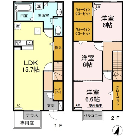 【間取り】 | ルージュ　ブランＡ