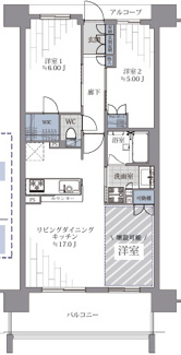 【間取り】 | ザ・大阪レジデンス梅田扇町レジデンス | 現況２LDKです。