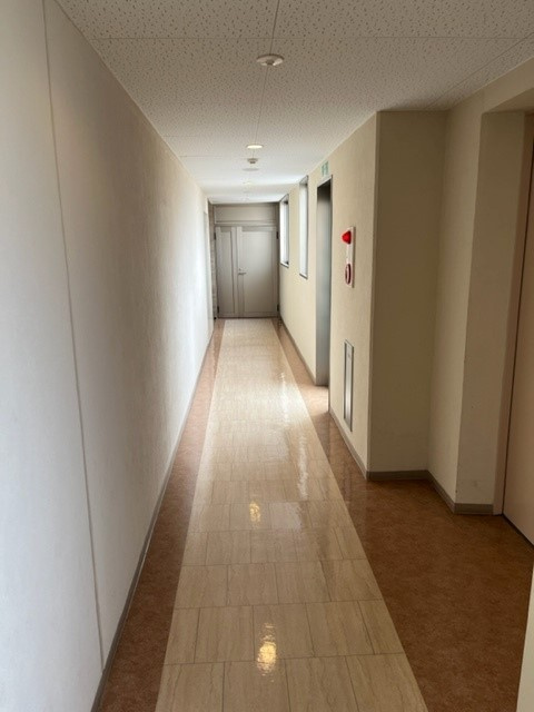 ビブレ志比口のその他共用部分|ホテル調の屋内廊下で雨風に濡れる心配や寒い思いをしなくて済みます。