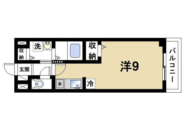 コンフォート　Ｊの間取り|1Kの間取り