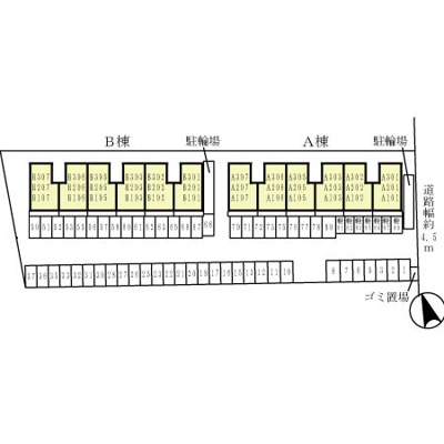 【区画図】 | ファミリーメイト矢田 B棟