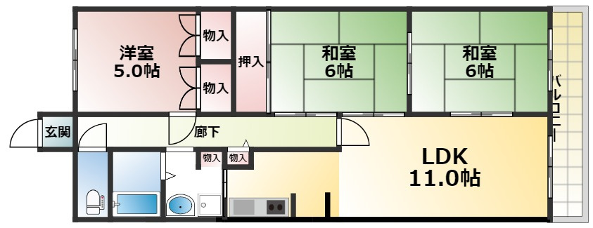 緑橋レックスマンションの間取り
