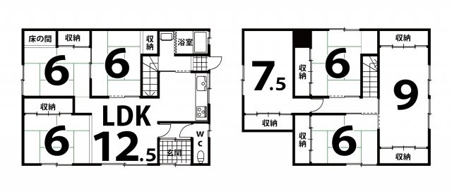 【間取り】 | 北見市留辺蘂町旭西　中古売家