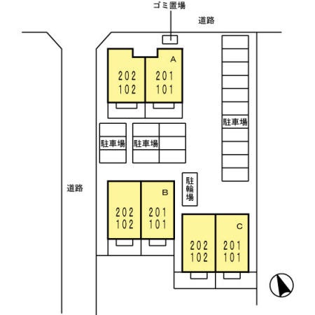 ロジュマンB棟の区画図