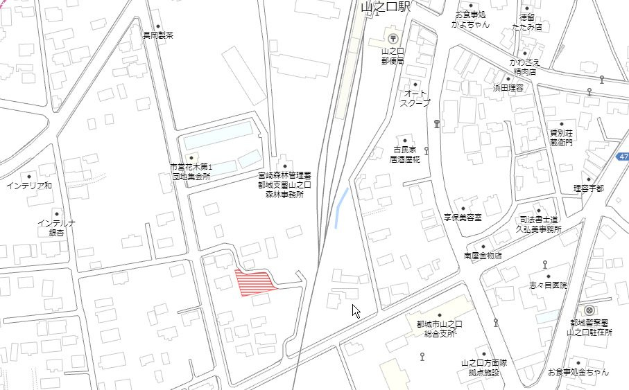 都城市山之口町花木の売地の土地図