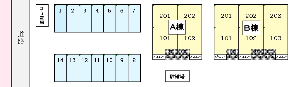 一宮市古見町のアパートの駐車場|駐車場