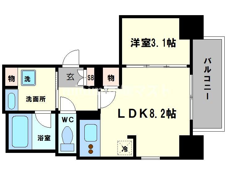 シーズンフラッツ靭本町の間取り