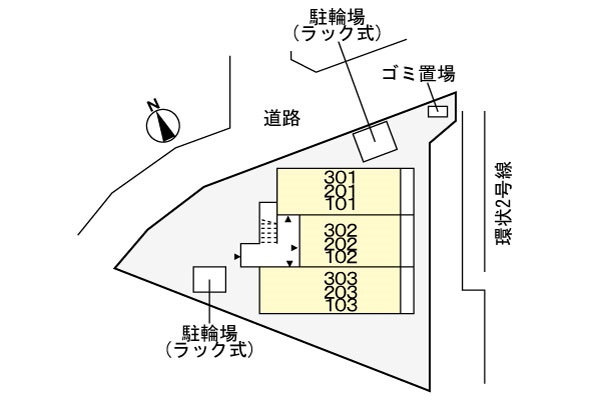 フリーデンエムコートの区画図