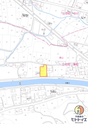八女市立花町兼松土地の地図