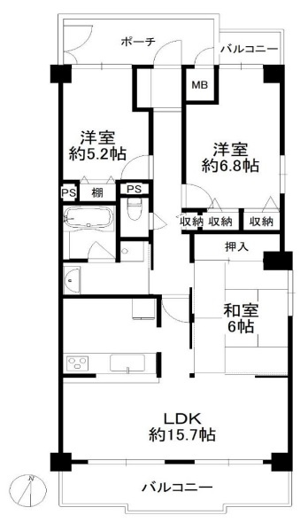 ◆池田市◆リフォーム済み♪人気の角部屋！◆ダイアパレス池田石橋◆の画像