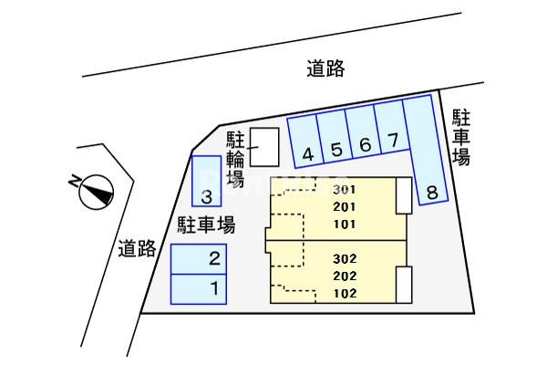 グレイス　多加木の区画図|駐車場