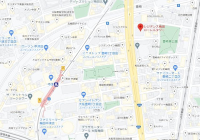【地図】 | レジデンス梅田ローレルタワー