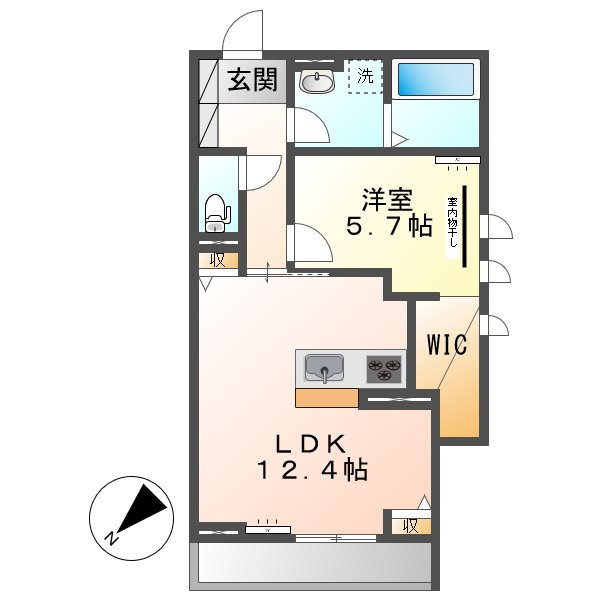倉敷市石見町のアパートの間取り