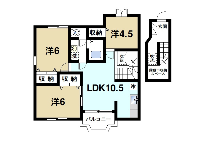 フローリッシュいづみⅡの間取り|3LDKのお部屋です