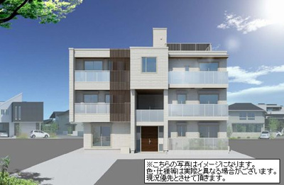 【外観】 | グラン・シャリオ【SHM】 | ※施工中※積水ハウス施工の賃貸住宅シャーメゾン♪2022年8月下旬完成予定の新築3階建てマンション♪
