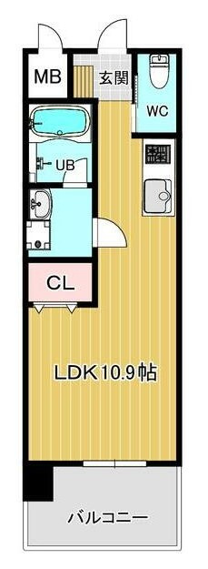 熊本市中央区上水前寺２丁目の賃貸マンションの間取り