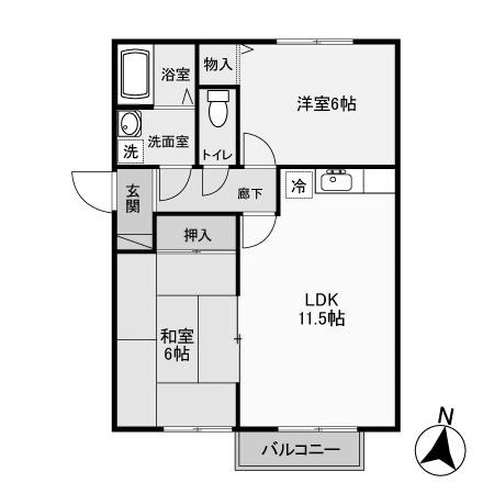 【間取り】 | メゾン・メルヴェーユ A | 使い勝手の良い間取り