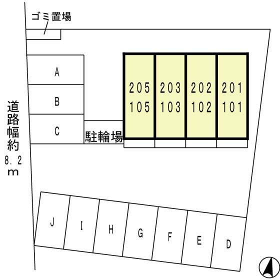 アメニティ大美野Ａの区画図