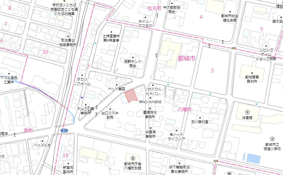 都城市八幡町の売地の土地図