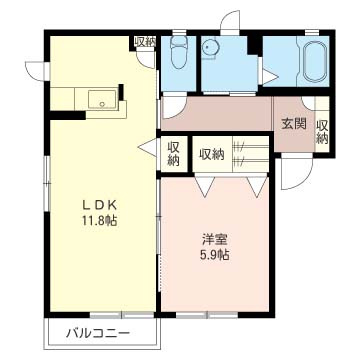 タウンヒル小柴Ｄ棟の間取り
