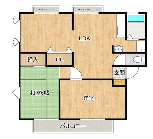 【間取り】 | サンビレッジコニシD棟