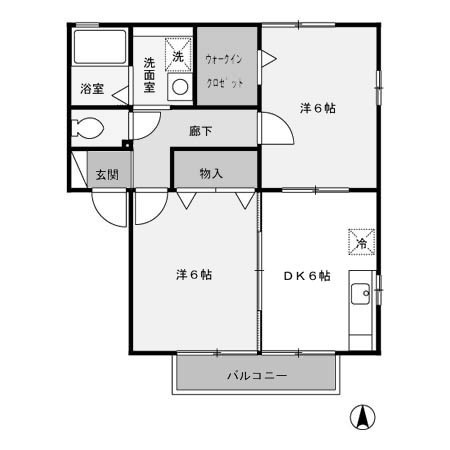 【間取り】 | クローバーハイツB | クローバーハイツB