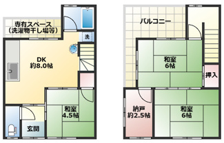 【間取り】 | 上池田2丁目貸家