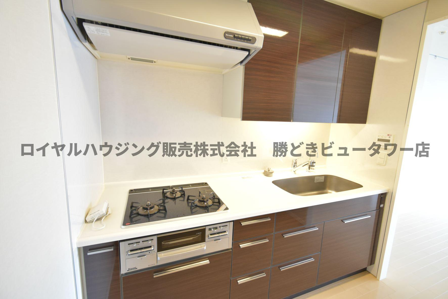 ディスポーザー、浄水器、グリル付きのキッチンです。