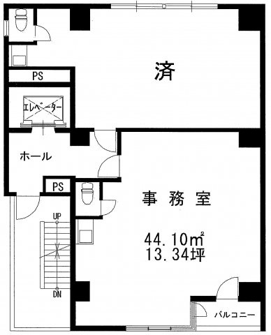 台東区上野５丁目の事務所の間取り