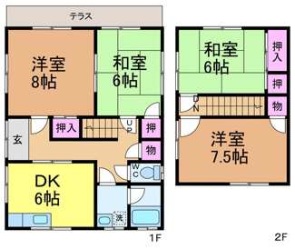 【間取り】 | 北久米1034-3-3山口戸建