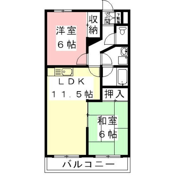 羽島郡岐南町徳田３丁目のアパートの間取り