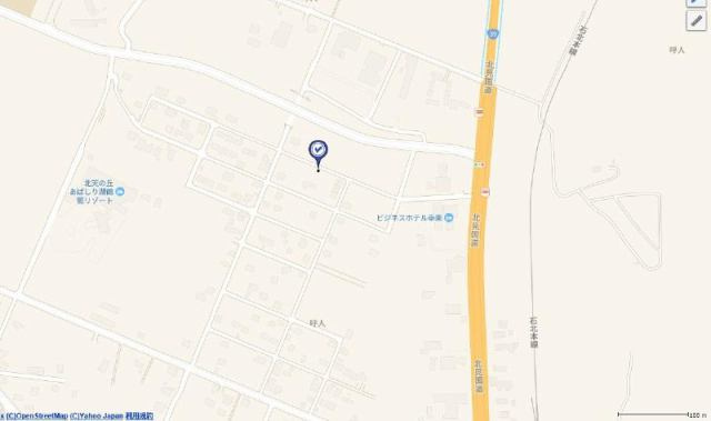 網走市呼人１７２番５７　売地の地図