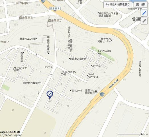 網走市台町２丁目　売地の地図