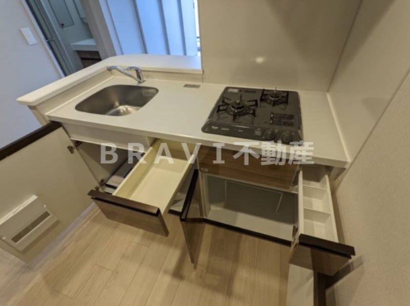 アーバネックス大阪城北 BRAVI不動産のキッチン|【アーバネックス大阪城北】2口ガスコンロのキッチン