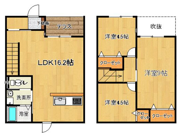 ボヌール大川の間取り