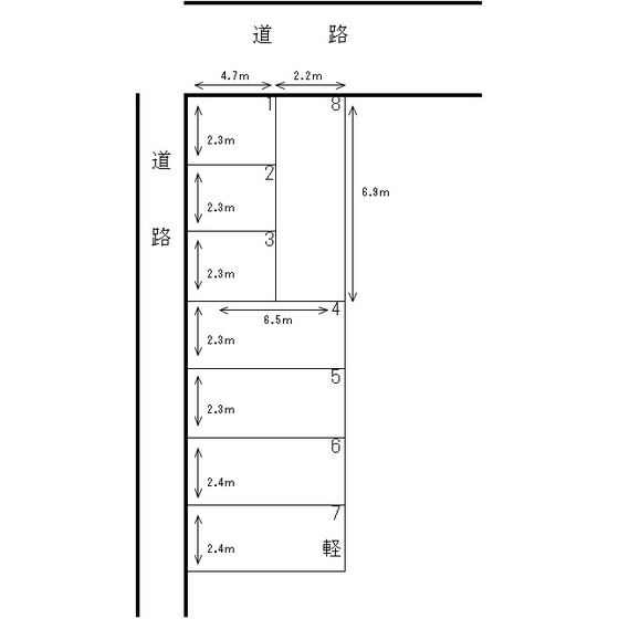 岐阜市東金宝町３丁目の駐車場の外観