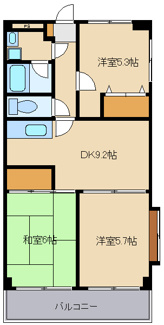 【間取り】 | グランドハイツ2 | 間取り図