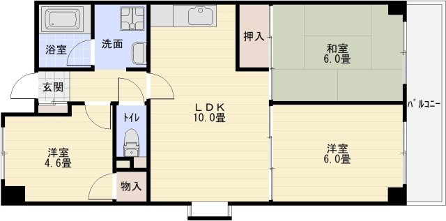 グランドール法善寺の間取り|グランドール法善寺　3LDK　法善寺駅　柏原駅　堅下駅　駅前　南向き