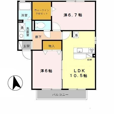 【間取り】 | サンヴィレッジ田尻　Ａ棟