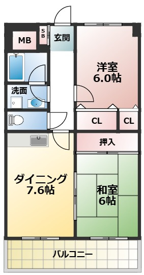 イーストヒル長田の間取り