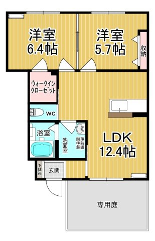 【間取り】 | ヴィヴァーチェⅢ | カップルさんにオススメのお部屋です♪