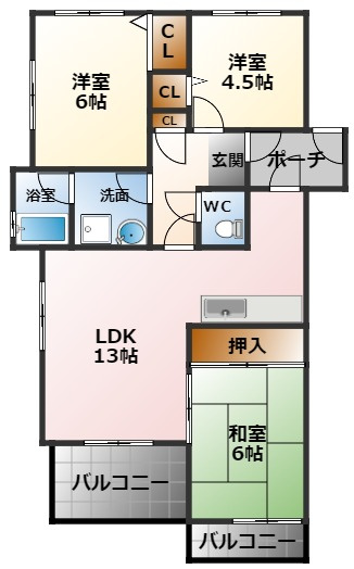 【間取り】 | メゾン・ド・甲子園二番町