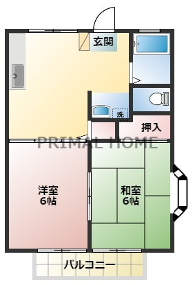 【間取り】 | 小川橋ハイツB