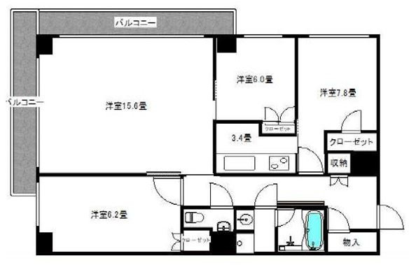 千代田区一番町の賃貸マンションの間取り