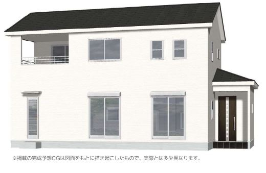 藤岡市藤岡第28（全4棟）1号棟の外観パース|1号棟